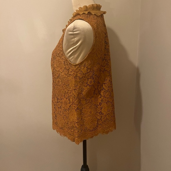 J Crew Burnt Umber Lace Sleeveless Top, size 8 - Picture 3 of 9
